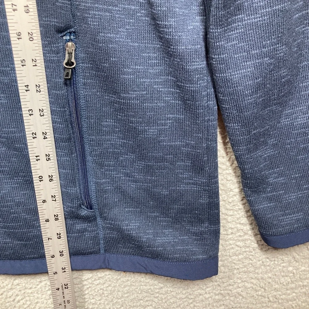 Eddie Bauer Full Zip Sweatshirt‎ Mens 2XL Blue SLEEVE COMPANY LOGO Mock Neck